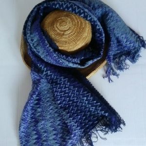 MISSONI Chevron Scarf Purple Blue